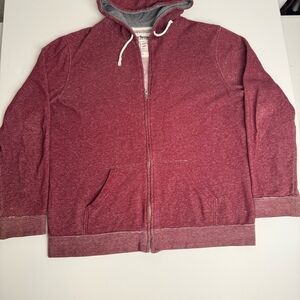 Urban Pipeline Full-Zip Hoodie Men’s XL Burgundy Heathered Drawstring Hood